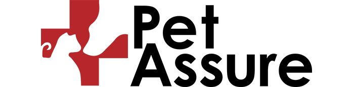 Logo of Pet Assure with a stylized red cross and a dog silhouette.