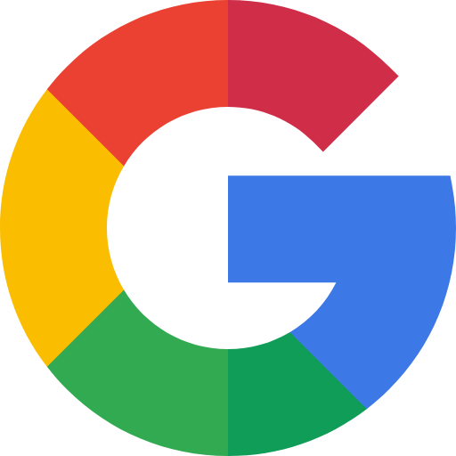 Colorful Google logo with segments in red, yellow, green, and blue.